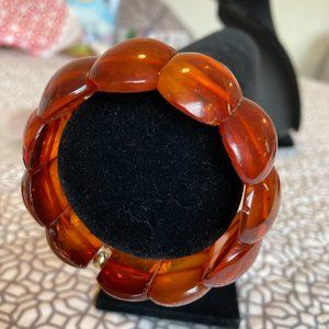 Vintage Genuine Baltic Amber Stretch Bracelet